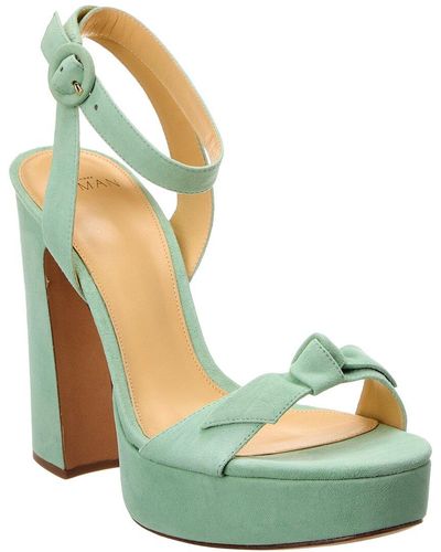 Alexandre Birman Clarita Curve 120 Suede Platform Sandal - Green