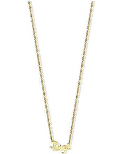 Argento Vivo 18k Over Silver Paige Script Necklace - Metallic