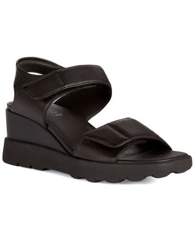 Geox Spherica Leather Sandal - Black