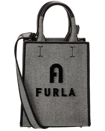 Furla Opportunity Mini Canvas & Leather Tote - Black