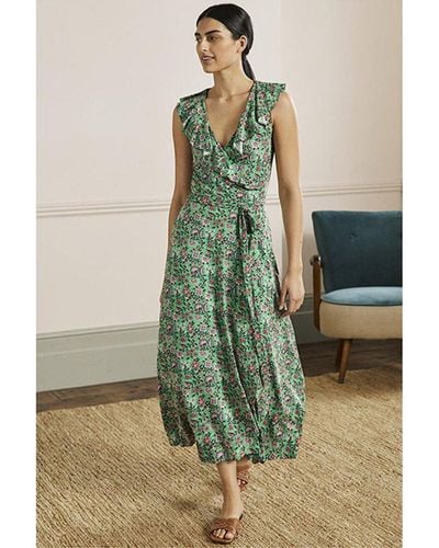 Boden Saskia Wrap Jersey Maxi Dress - Green