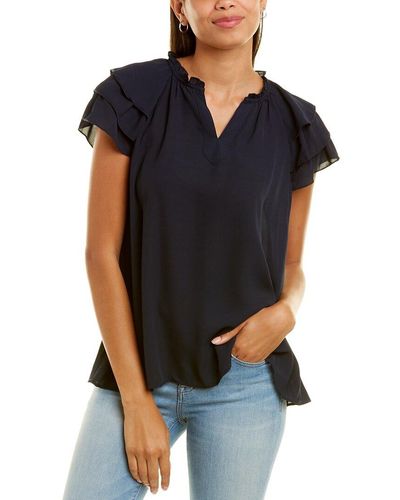 Nanette Lepore Tiered Sleeve Top - Blue