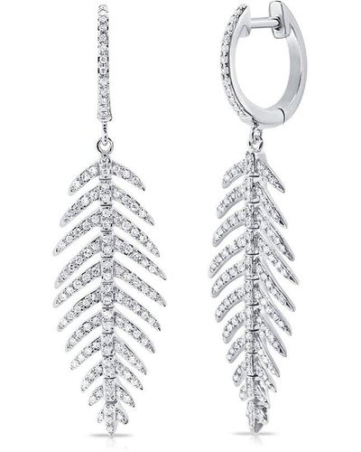 Sabrina Designs 14k 0.61 Ct. Tw. Diamond Feather Earrings - White