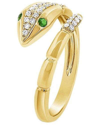 Sabrina Designs 14k 0.19 Ct. Tw. Diamond & Tsavorite Snake Ring - Metallic