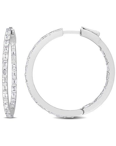 Rina Limor 14k 2.08 Ct. Tw. Diamond Inside-out Hoops - White