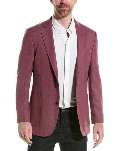 Brooks Brothers Classic Fit Wool Suit Jacket - Red