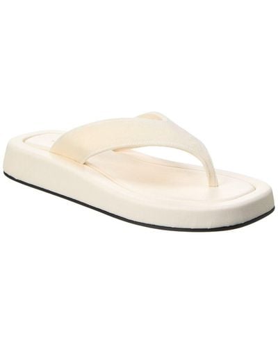 The Row Ginza Velvet Platform Sandal - White