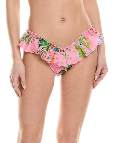 Cynthia Rowley Flirt Ruffle Bikini Bottom - Pink