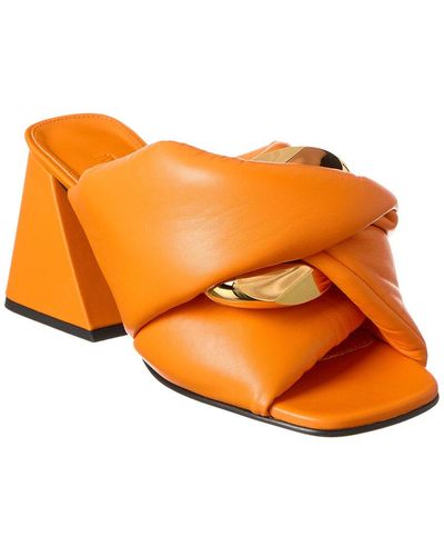 JW Anderson Twist Leather Sandal - Orange