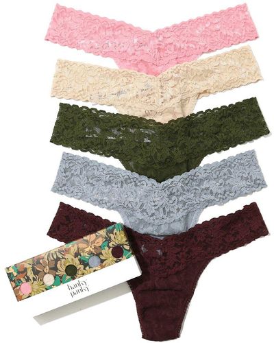 Hanky Panky Signature Lace Pette Low Rise Thong 5 Pack - Green
