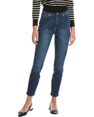7 For All Mankind Gwenevere Squiggle Cambridge Skinny Leg Jean - Blue