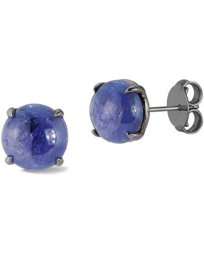 Banji Jewelry Silver 11.00 Ct. Tw. Tanzanite Studs - Blue