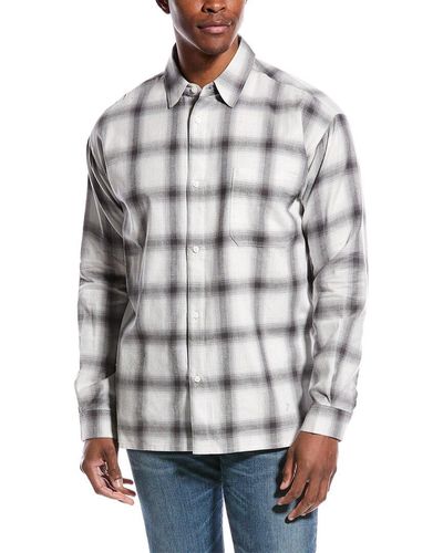 FRAME Plaid Flannel Shirt - Gray