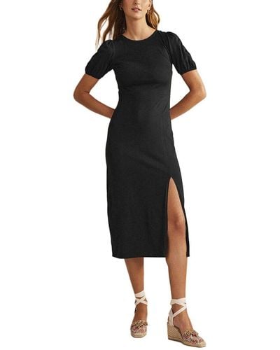 Boden Fitted Back Detail Jersey Midi Dress - Black
