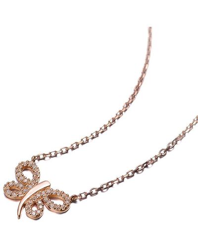 Genevive Jewelry 18k Rose Gold Vermeil Cz Pendant - Natural