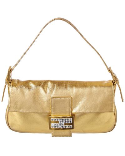 Fendi Gold Leather Limited Edition Baguette - Metallic