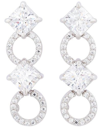 Suzy Levian CZ Jewelry Suzy Levian Cz Circle Dangle Earring - White