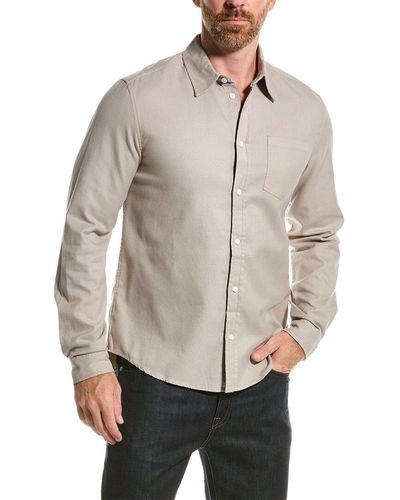 FRAME One-pocket Brushed Flannel Shirt - Natural