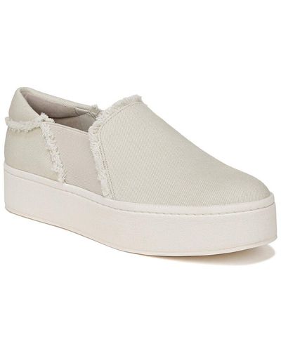 Vince Warren Fray Leather Trainer - White