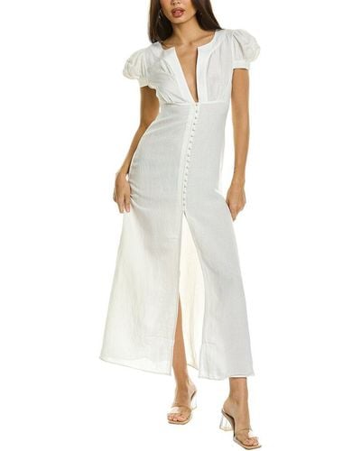 Shani Shemer Zoe Buttoned Linen-blend Maxi Dress - White