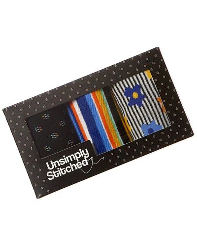 Unsimply Stitched 3pk Sock Gift Box - Black