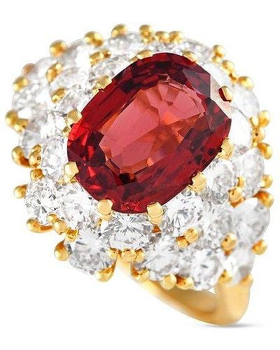 Tiffany & Co. 18K.03 Ct. Tw. Diamond & Spinel Ring (Authentic Pre-Owned) - Red