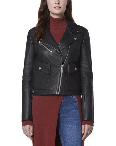 Marc New York Seton Leather Moto Jacket - Black