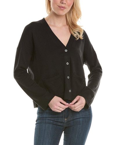 Lilla P Pocket Cardigan Linen-blend Sweater - Black