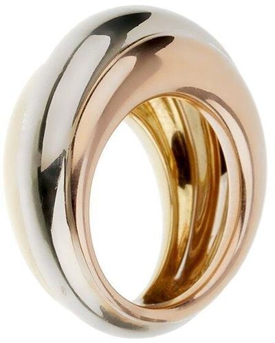 Cartier 18K Tri-Tone Trinity Band Ring (Authentic Pre-Owned) - Metallic