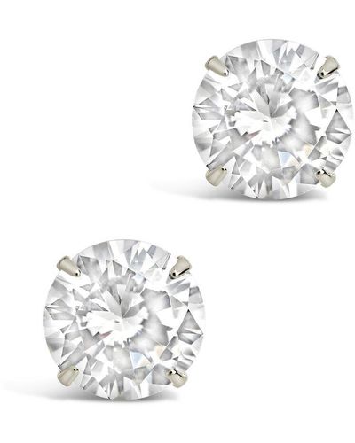 Sterling Forever Silver Cz Studs - White