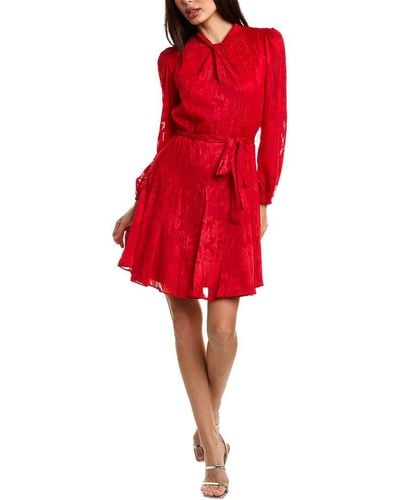 Julia Jordan Burnout Lurex Mini Dress - Red