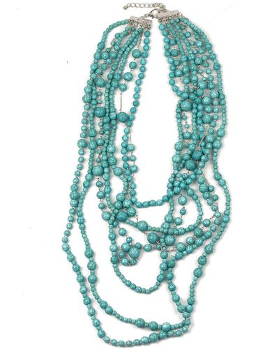 Eye Candy LA Teal Bead Necklace - Blue