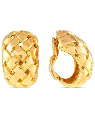Van Cleef & Arpels 18K Basketweave Earrings (Authentic Pre-Owned) - Metallic