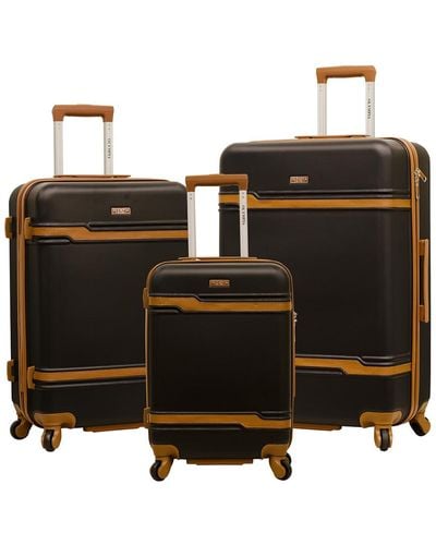 Olympia Stardust 3pc Hardside Luggage Set - Black