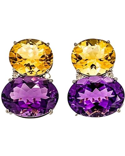 Arthur Marder Fine Jewelry Silver 0.15 Ct. Tw. Diamond & Gemstone Earrings - Multicolour