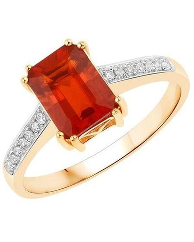 Diana M. Jewels Fine Jewellery 14k 1.11 Ct. Tw. Diamond & Fire Opal Ring - White