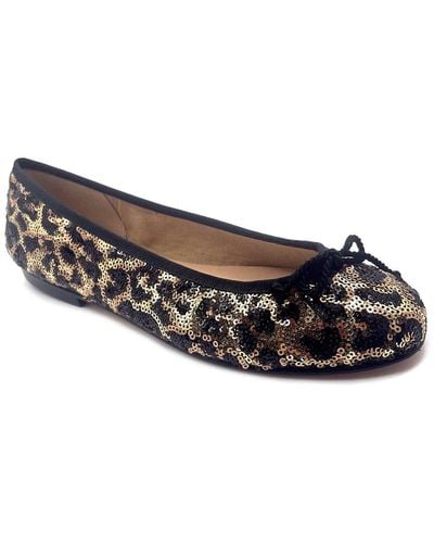 French Sole Pearl Sequin Flat - Black
