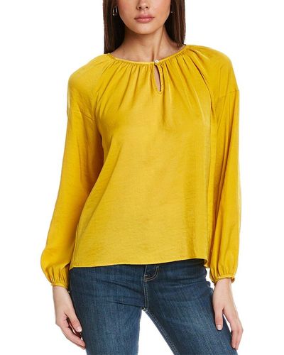 Vince Camuto Keyhole Front Blouse - Yellow