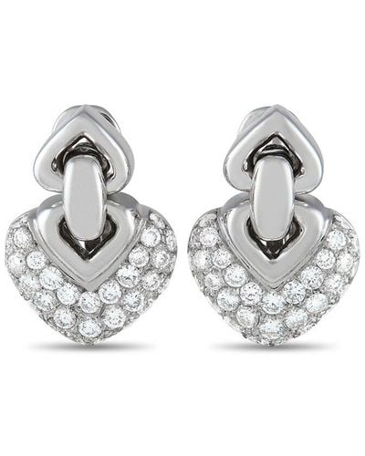 BVLGARI 18K 2.25 Ct. Tw. Diamond Doppio Cuore Earrings (Authentic Pre-Owned) - Metallic