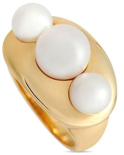 Chanel 18K Pearl Trio Ring (Authentic Pre-Owned) - Metallic