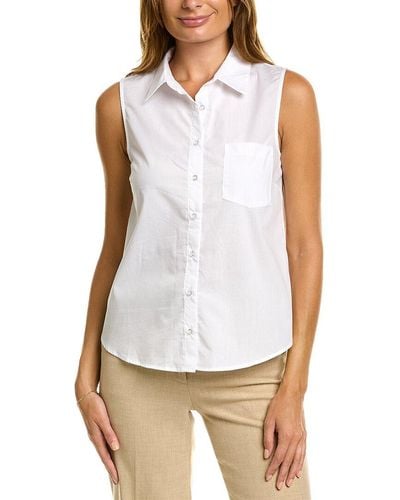 Ellen Tracy Poplin Shirt - White