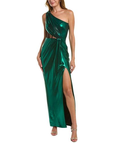 Marchesa Foiled Gown - Green