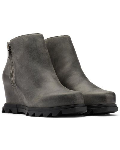 Sorel Joan Of Arctic Wedge Iii Zip Leather Boot - Grey