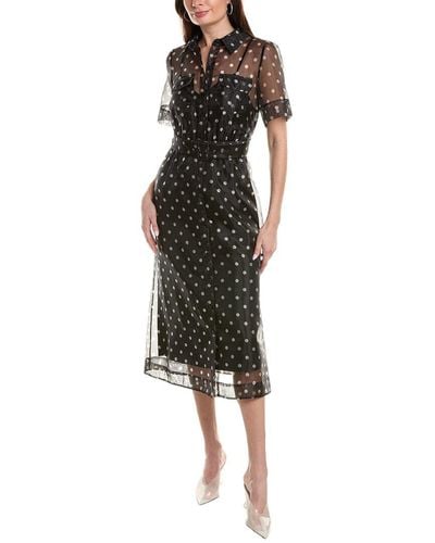 Anne Klein Camp Pocket Tea-length Dress - Black
