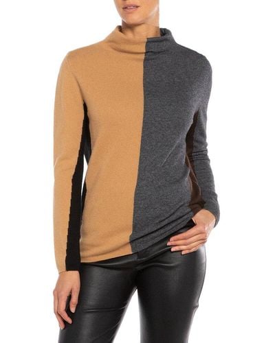 Twin Set High Neck Wool & Cashmere-blend Sweater - Gray