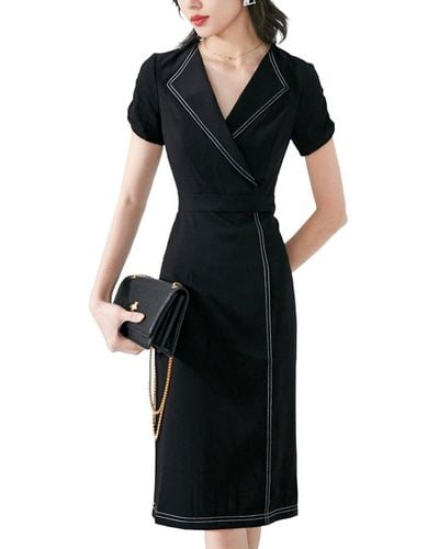 ONEBUYE Midi Dress - Black