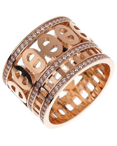 Hermès 18K Rose Diamond Ring (Authentic Pre-Owned) - White