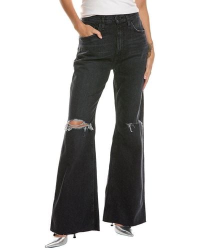 Hudson Jeans Jodie Faded Noir High-rise Flare Jean - Black