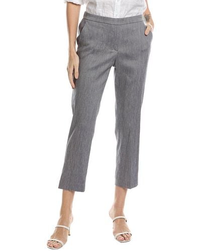Theory Treeca Linen-blend Pull-on Pant - Grey