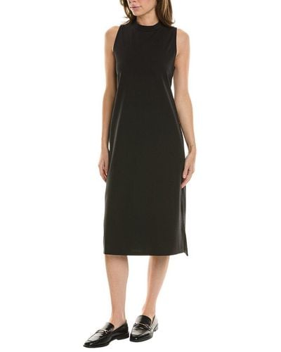 Eileen Fisher Mock Neck Midi Dress - Black